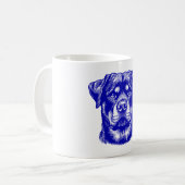 Plue Rottweiler Dog Face Kaffeetasse (Vorderseite Links)