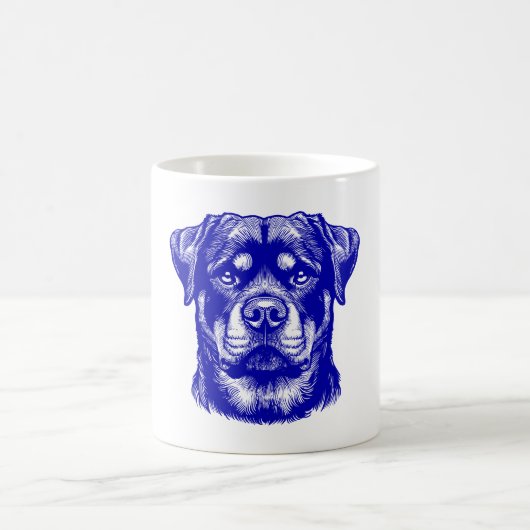 Plue Rottweiler Dog Face Kaffeetasse (Mittel)