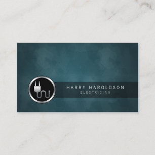 Plug-Icon Dark Grunge Business Card Visitenkarte