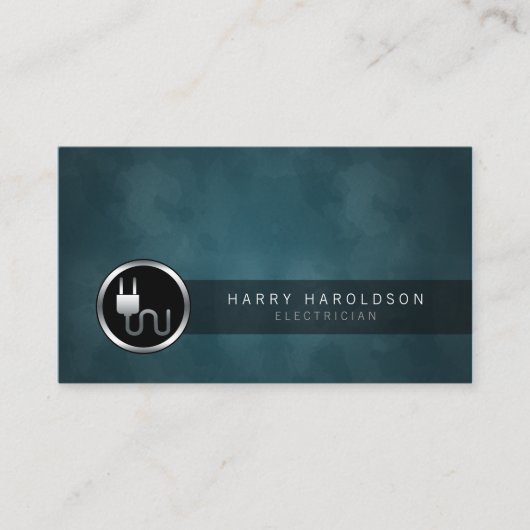 Plug-Icon Dark Grunge Business Card Visitenkarte (Vorderseite)