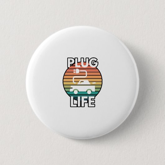 Plug Life Electric Car EV Spaß Button (Vorderseite)