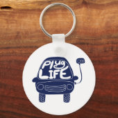 Plug Life Niedlich Navy Blue Electric Car Schlüsselanhänger (Vorderseite)