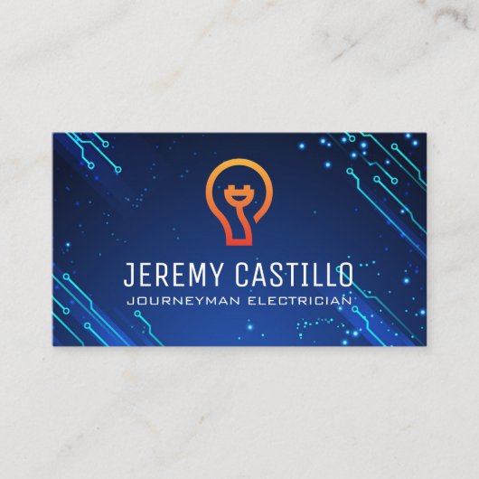 Plugs | Glühbirnen | Moderne Elektrotechnik Visitenkarte (Vorderseite)