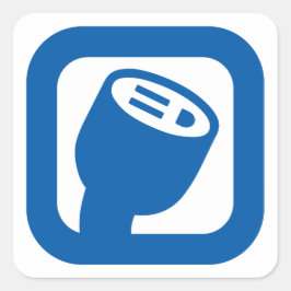 PlugShare-Logo-Aufkleber Quadratischer Aufkleber
