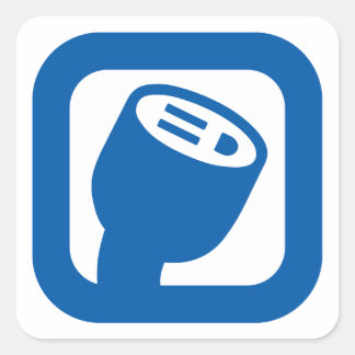 PlugShare-Logo-Aufkleber Quadratischer Aufkleber