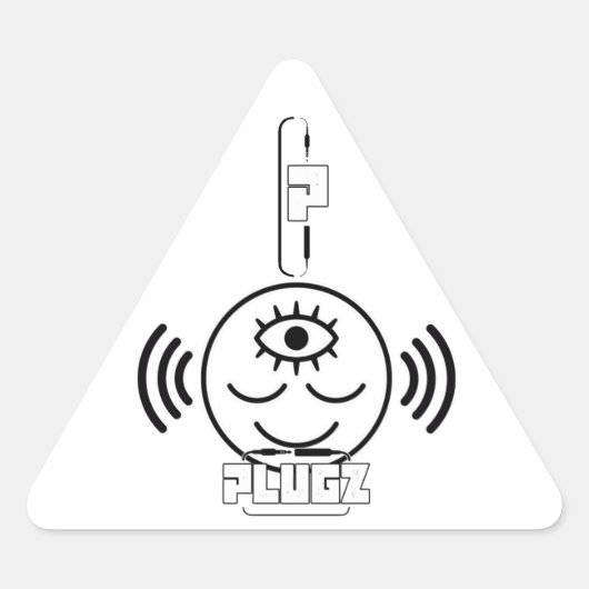 Plugz-Aufkleber Dreieckiger Aufkleber (Vorderseite)