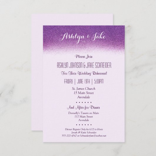 Plum 3.5x5 Einladung zum Hochzeitsessen und Probe (Vorne/Hinten)