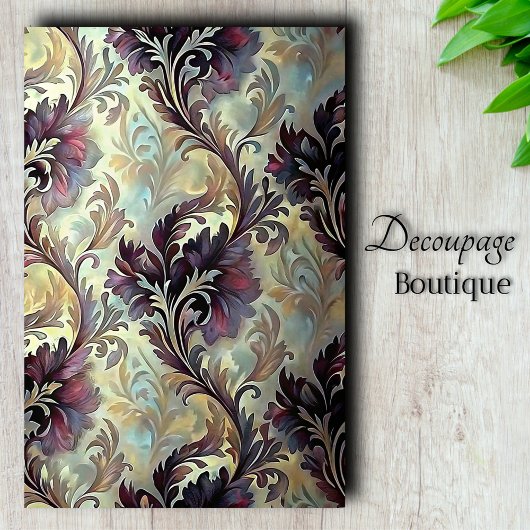 Plum Acanthus Dream Decoupage Seidenpapier