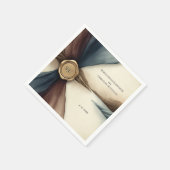 Plum and Blue Ombre Ribbon Seal Wedding Napkin Serviette (Ecke)