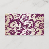 Plum and Champagne Damask Placecards Platzkarte (Rückseite)