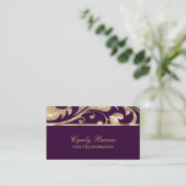 Plum and Gold Contemporary Business Card Visitenkarte (Stehend Vorderseite)