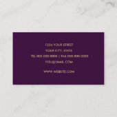Plum and Gold Contemporary Business Card Visitenkarte (Rückseite)