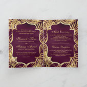 Plum and Gold Glitzer Date Palm Muslim Wedding Einladung (Innenseite)