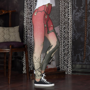 Plum Anwesen Japanisch Edo Woodblock Plum Leggings