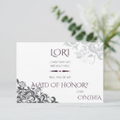 Plum Baroque Chandelier Wedding Party Frage Einladung (Stehend Vorderseite)