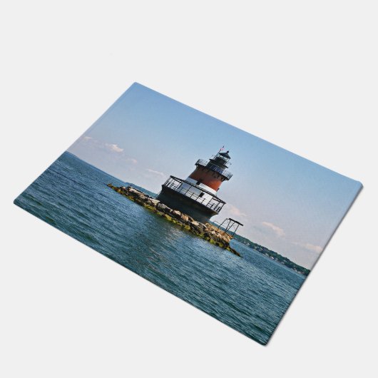 Plum Beach Lighthouse, Rhode Island Door Mat Fußmatte (Schrägansicht)