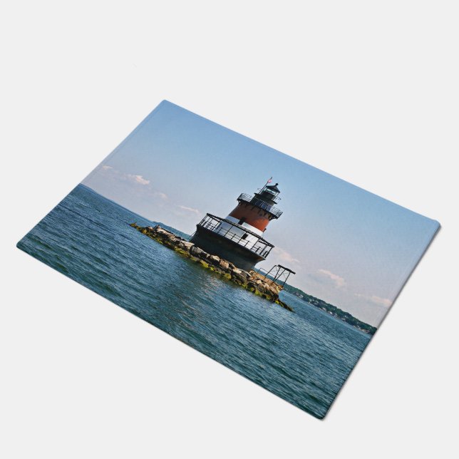 Plum Beach Lighthouse, Rhode Island Door Mat Fußmatte (Schrägansicht)