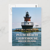 Plum Beach Lighthouse, Rhode Island Postcard Postkarte (Vorne/Hinten)
