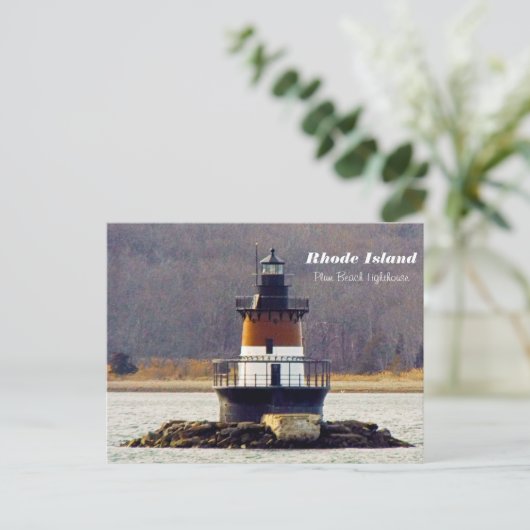 Plum Beach Lighthouse Rhode Island Postkarte (Stehend Vorderseite)