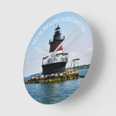Plum Beach Lighthouse Rhode Island Wall Clock Runde Wanduhr (Winkel)