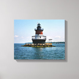 Plum Beach Lighthouse, Rhode Island Wrapped Canvas Leinwanddruck