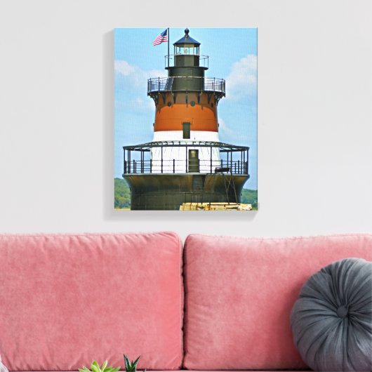Plum Beach Lighthouse, Rhode Island Wrapped Canvas Leinwanddruck (Insitu (Wohnzimmer))