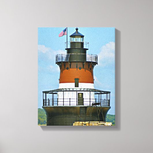 Plum Beach Lighthouse, Rhode Island Wrapped Canvas Leinwanddruck (Vorderseite)