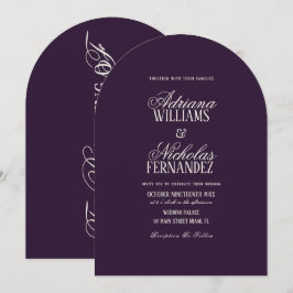 Plum Beginning Of Our Forever Wedding Einladung