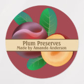 Plum behält modernes Circle Food Label bei Etiketten (Design 2)