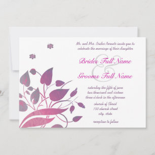 Plum Berry Gray Swirl Butterfly Wedding Einladung