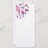 Plum Berry Grey Leaf Swirl Wedding Invites Einladung (Rückseite)
