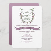 Plum Berry Shield Abschluss Einladung (Vorne/Hinten)