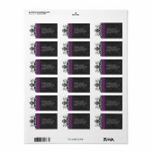 Plum Black Damask Address Labels - Adressaufkleber (Vorne)