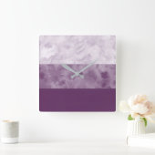 Plum Block Stripes Quadratische Wanduhr (Zuhause)