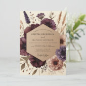 Plum Bloom Autumn Elegance Wedding Einladung (Stehend Vorderseite)