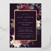 Plum Blossom Babydusche Folieneinladung (Vorderseite)