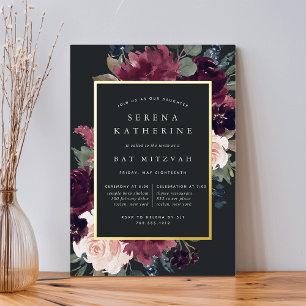 Plum Blossom Bat Mitzvah Folieneinladung