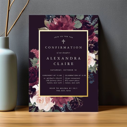 Plum-Blossom-Bestätigung Folieneinladung