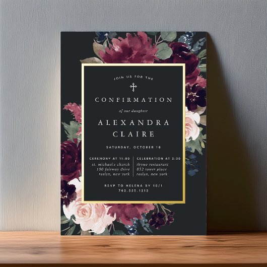 Plum-Blossom-Bestätigung Folieneinladung