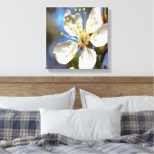 Plum Blossom Botanische Kunst Leinwanddruck (Insitu (Schlafzimmer))
