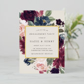 Plum Blossom Engagement Party Folieneinladung (Stehend vorne)