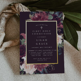 Plum Blossom Erste Heilige Kommune Folieneinladung