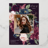 Plum Blossom Foil Foto Abschluss Ankündigung (Vorderseite)