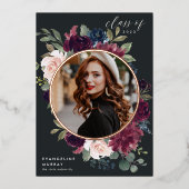 Plum Blossom Foil Foto Abschluss Ankündigung (Vorderseite)