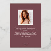 Plum Blossom Foil Foto Abschluss Ankündigung (Rückseite)