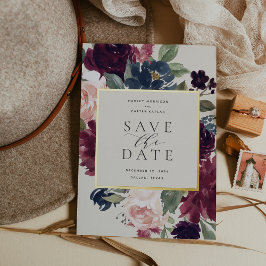 Plum Blossom Foil Save the Date Card Folieneinladung
