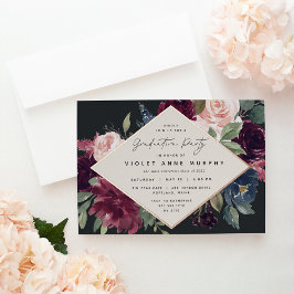 Plum Blossom Graduation Party Folieneinladung