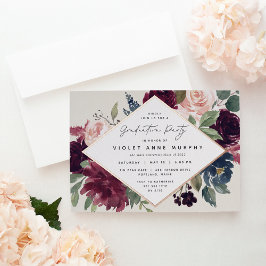 Plum Blossom Graduation Party Folieneinladung