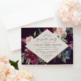 Plum Blossom Graduation Party Folieneinladung