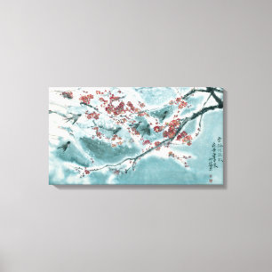 Plum Blossom im Schnee Leinwanddruck